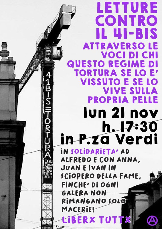 contro il 41 bis iniziativa in piazza Verdi Bologna